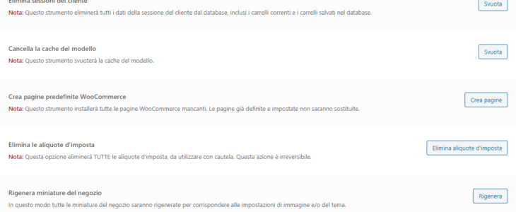 CREA PAGINE PREDEFINITE WOOCOMMERCE